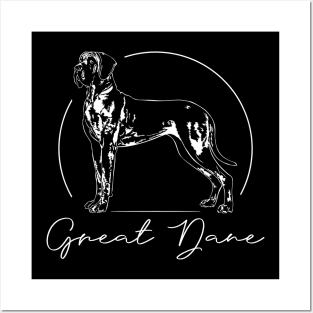 Proud Great Dane dog portrait Posters and Art